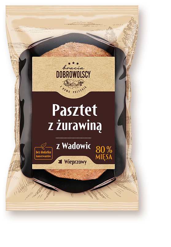 Opakowanie Pasztet z żurawiną z Wadowic